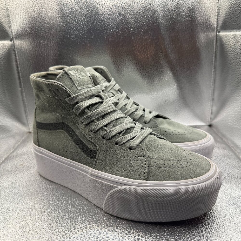 Size 6.5M/8W Vans Sk8-Hi Stackform Suede Green Unisex‎ Lace-Up Sneakers 721356